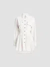 Versace Medusa Shirt Dress Chest Pockets Waist Detail In White