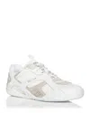Versace Galaxia Suede-trimmed Leather Sneakers In White+conc