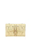 Versace Women Lambskin Kleio Mini Shoulder Bag In Gold