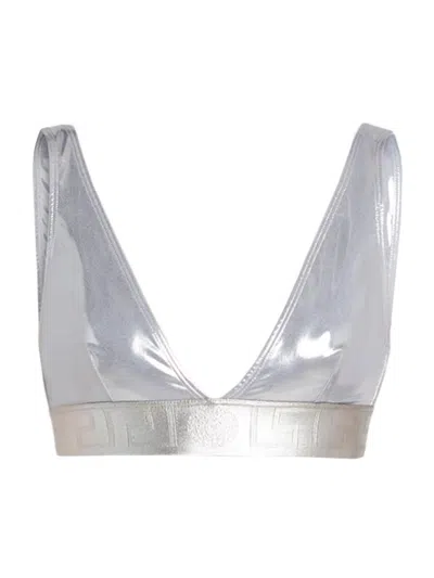 VERSACE WOMEN'S LAMINATED METALLIC BIKINI TOP