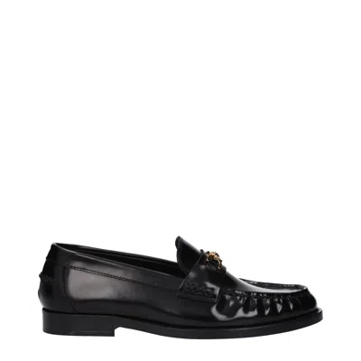 Versace Women's Leather Black Loafers