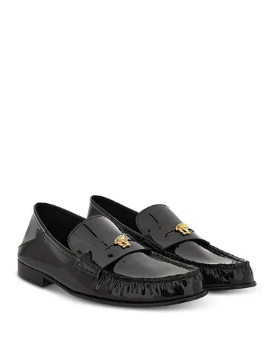Versace Women's Leather Loafers In Brown