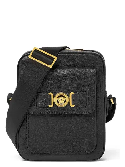 Versace Women's Leather Medusa Biggie Crossbody Bag In Black