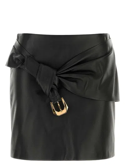 VERSACE WOMEN'S LEATHER MINI SKIRT