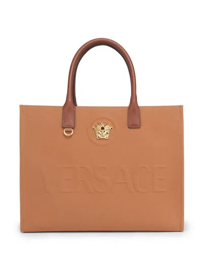 Versace Women's Logo Canvas Tote