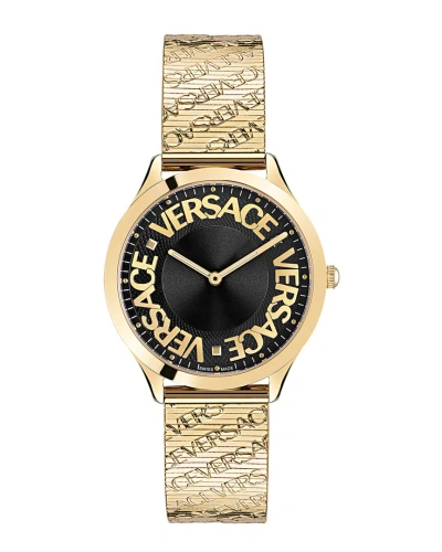 Versace Women's Logo Halo Watch In Gold
