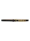 Versace Logo Leather Belt In Black