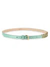 Versace Women's Logo Leather 15mm Belt In Green