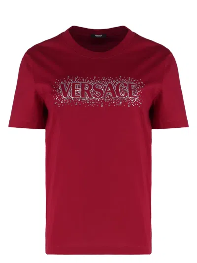 VERSACE WOMEN'S LOGO PRINT T-SHIRT