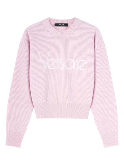 Versace Women's Logo Sweater In Pink