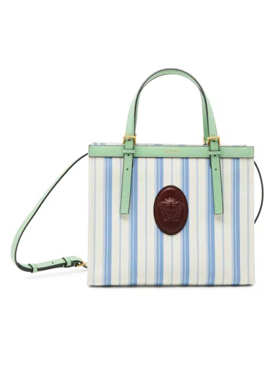 Versace Rivière Printed Canvas Tote In White