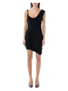 Versace Medusa '95 Draped Mini Dress In Black