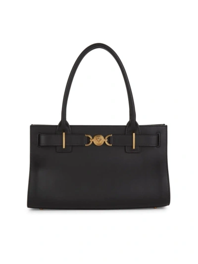 Versace Women's Medusa 95 Large Tote Calf Leather In Black Gold