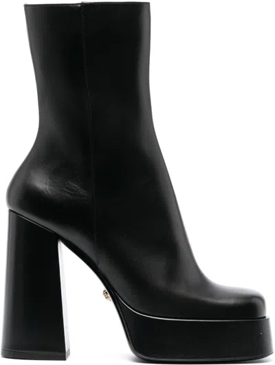 VERSACE WOMEN'S MEDUSA AEVITAS LEATHER PLATFORM BOOTS