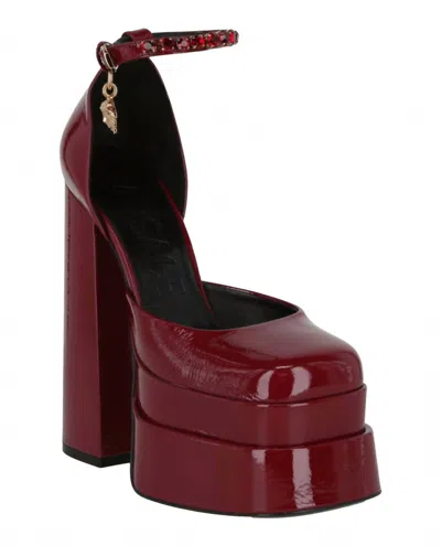 Versace Women's Medusa Aevitas Platform Pump Heel In Dark Red In Pink