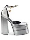 Versace Medusa Aevitas 155 Platform Leather Pump In Grey