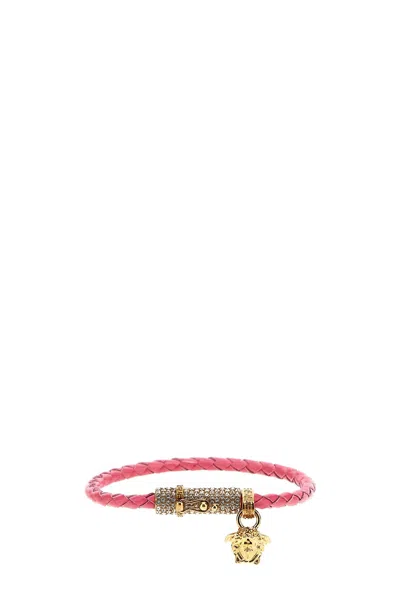 Versace Medusa-plaque Detail Bracelet In Pink