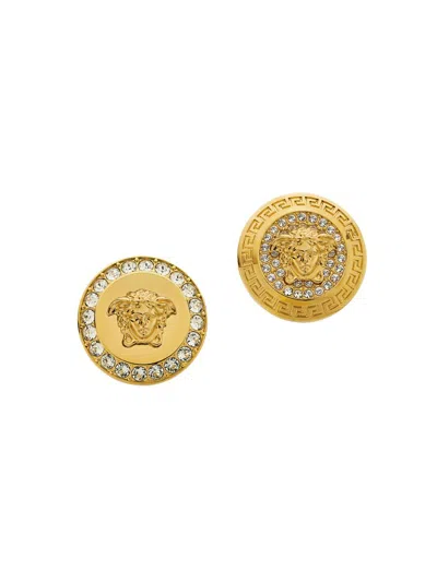 Versace Women's Medusa Goldtone & Glass Stud Earrings