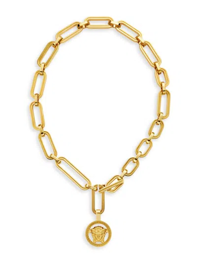 Versace Women's Medusa Goldtone Pendant Necklace In Pink