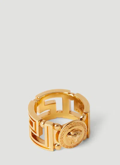 Versace Women Medusa Greca Ring In Gold