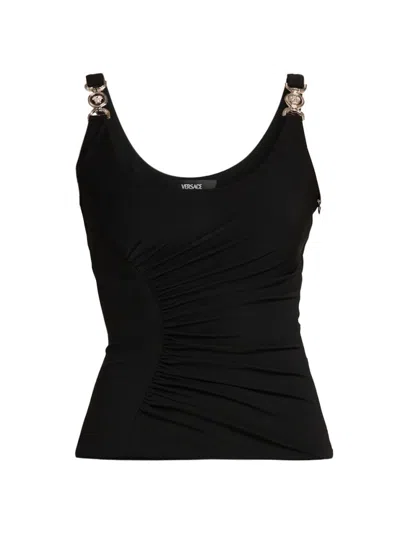 Versace Women's Medusa Hardware Stretch-crepe Tank In Black
