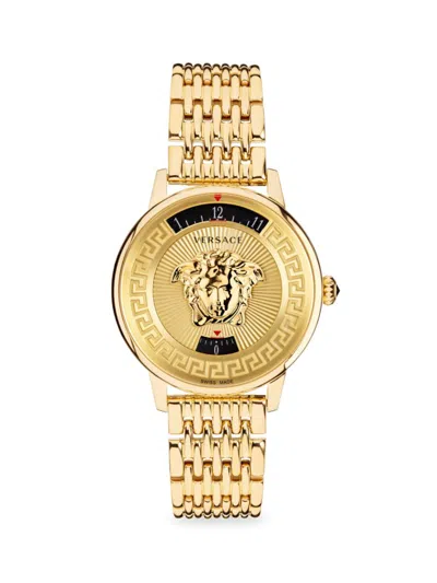 Versace Medusa Icon Bracelet Watch In Yellow Gold