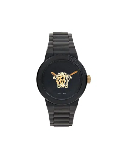 Versace Women's Medusa Infinite 38mm Stainless Steel Bracelet Watch In Black