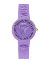 Versace 38mm Medusa Pop Watch With Silicone Strap And Matching Case, Purple