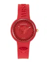 Versace Medusa Pop Ve6g00723 Unisex Watch - Red Silicone Strap, 39mm