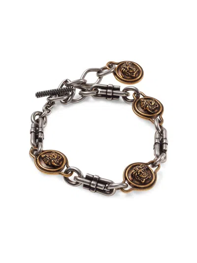 Versace Women's Medusa-head Two-tone Metal Bracelet