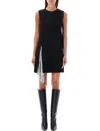 Versace Women's Metal Mesh Insert Shift Mini Dress In Black