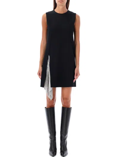VERSACE WOMEN'S METAL MESH INSERT SHIFT MINI DRESS