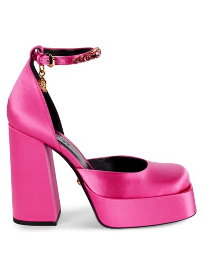 Versace Women's Metallic Platform Sandals In Pink