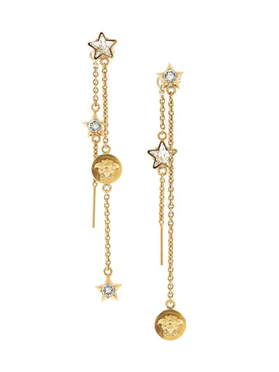 Versace Women's Meuda Star Goldtone & Glass Drop Earrings In Neutral