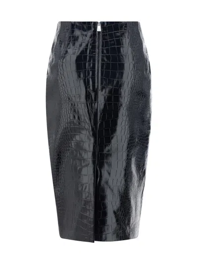 Versace Women Midi Skirt In Black