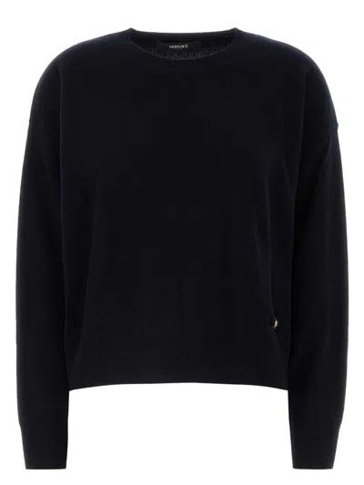 VERSACE WOMEN'S MIDNIGHT STRETCH WOOL BLEND SWEATER