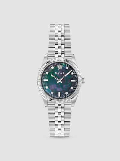 Versace Women's Millenyium Stainless Steel & 0.064 Tcw Diamond Bracelet Watch/32mm In Silver