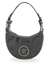 Versace Crystal Embellished Medusa Bag In Black