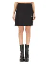 Versace Safety Pin A-line Wool Mini Skirt In Black