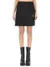 Versace Safety Pin A-line Wool Mini Skirt In Black