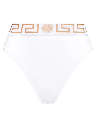 Versace Women's Mini Slip With Greek Design In White