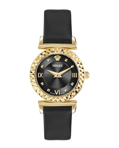 Versace Women's Mini Vanity Watch In Black