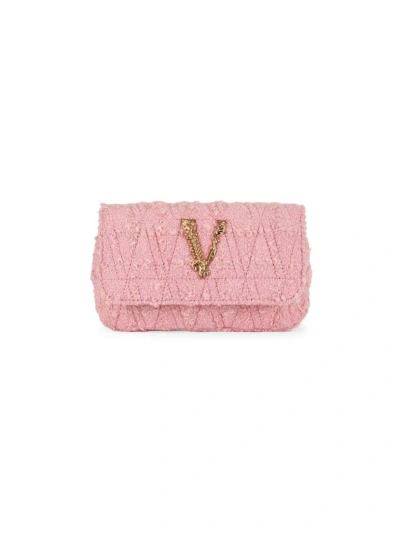 Versace Women's Mini Virtus Wool-blend Bag In Pale Pink