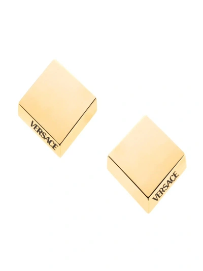 Versace Women's Mosaic Goldtone Logo Earrings In  Gold