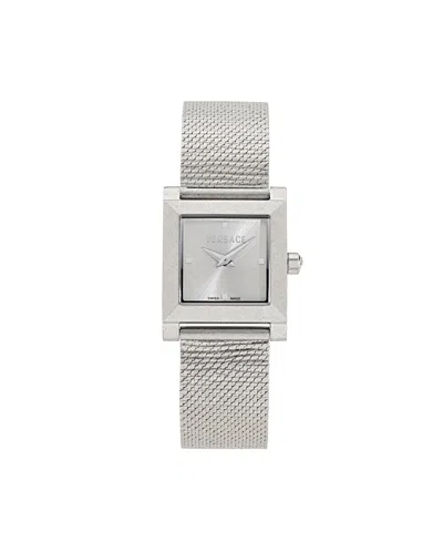 Versace Women's Mosaic Silver Stainless Steel Strap Watch 22x22mm In Metallic