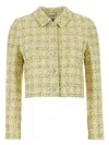 Versace Tweed Blazer With Button Cuffs And Cropped Length