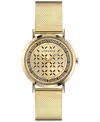 Versace Women's Swiss New Generation Gold Ion Plated Stainless Steel Mesh Bracelet Watch 36mm In Gold
