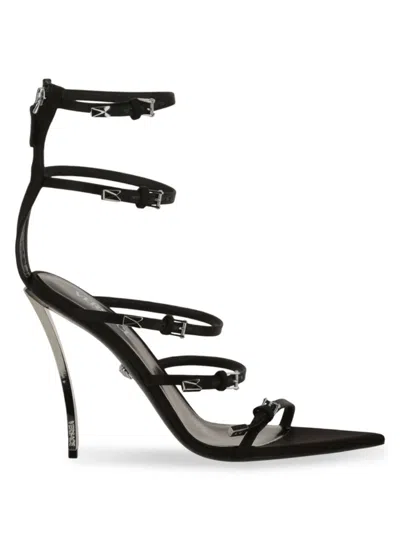 Versace Pinpoint Heels In Nero Palladio