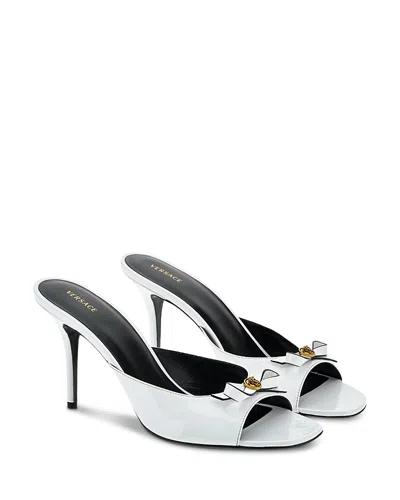 Versace Women's Opera Bow 85 Patent Leather Stiletto Sandals In Multi