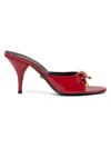 Versace Opera Bow 85 Leather Mules In Red